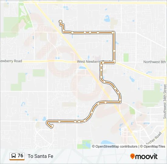 76 Bus Line Map