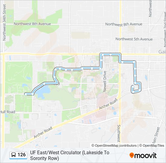 126 bus Line Map