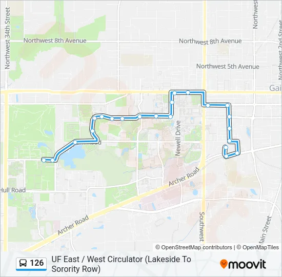 126 Bus Line Map