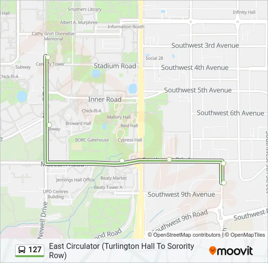 127 Bus Line Map