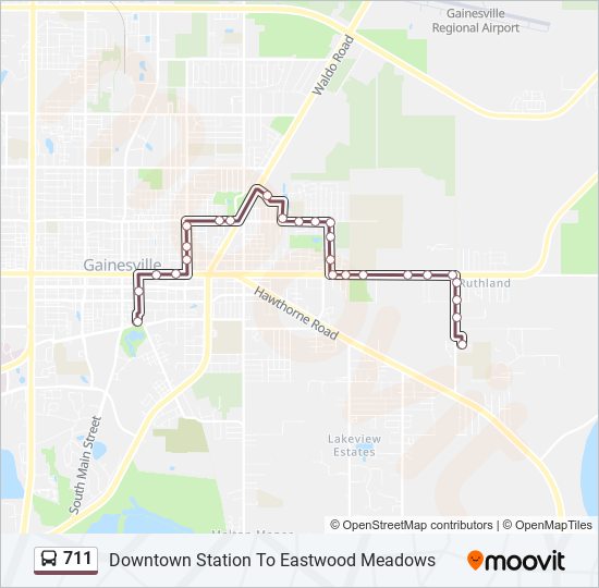 711 bus Line Map