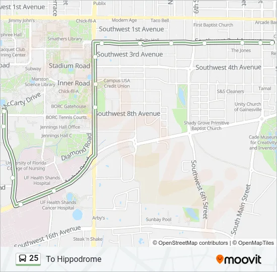 25 Bus Line Map