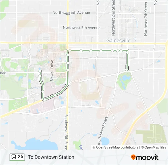 25 Bus Line Map
