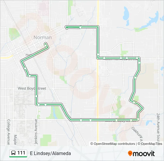 111 Bus Line Map