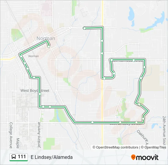 111 Bus Line Map