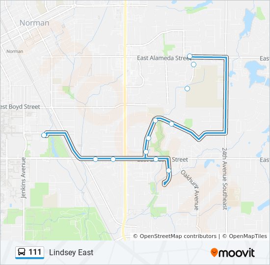 Embark Bus Route Map 111 Route: Schedules, Stops & Maps - Brooks Station To Lindsey East  (Updated)