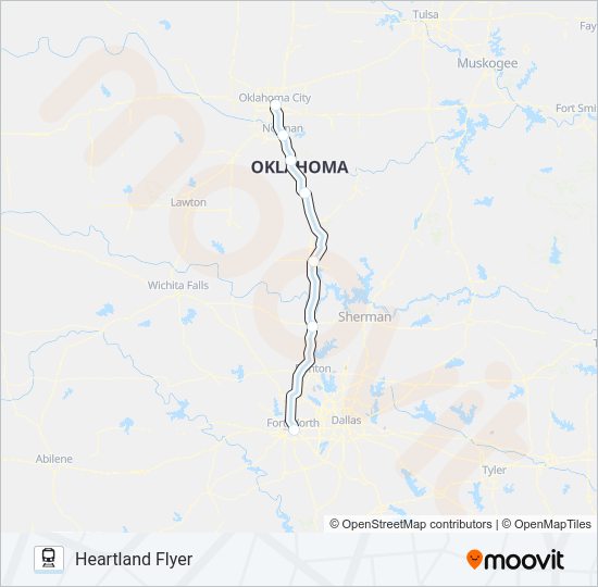 HEARTLAND FLYER Train Line Map