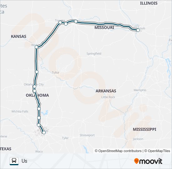 GREYHOUND US0136 bus Line Map