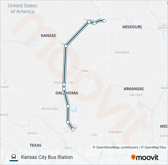 GREYHOUND US0136 Bus Line Map