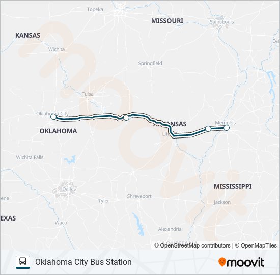 Mapa de GREYHOUND US1148 de autobús