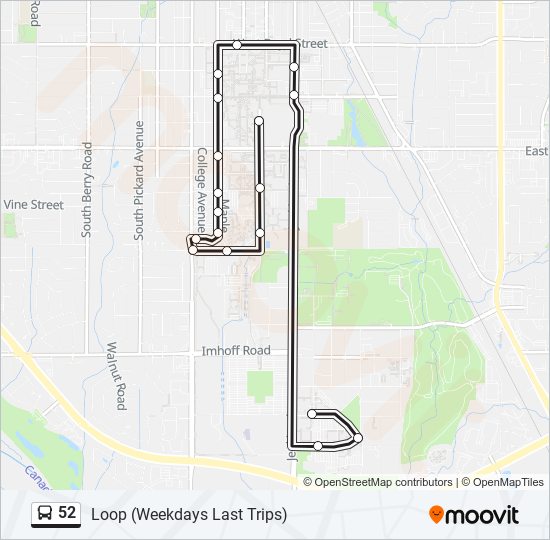 Mapa de 52 de autobús