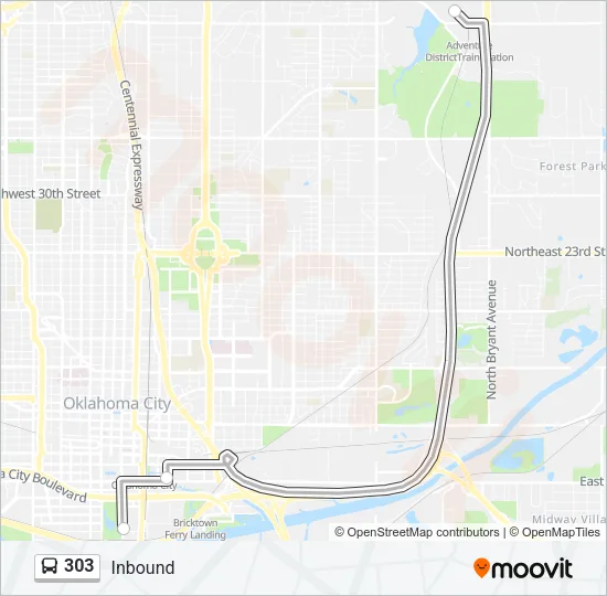 303 Bus Line Map