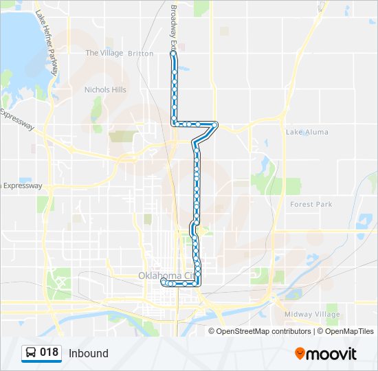 Embark Bus Route Map 018 Route: Schedules, Stops & Maps - Britton/Broadway Ext To Downtown  (Updated)