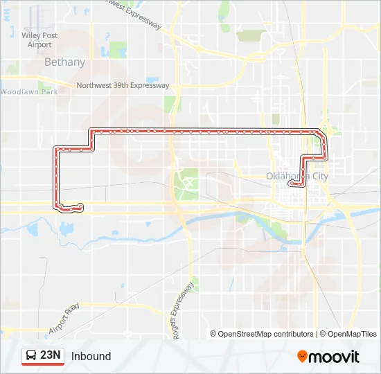 23N Bus Line Map