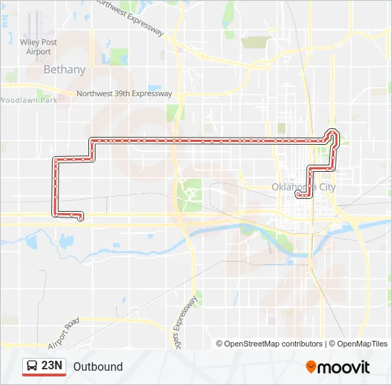 23N Bus Line Map
