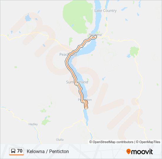 70 bus Line Map