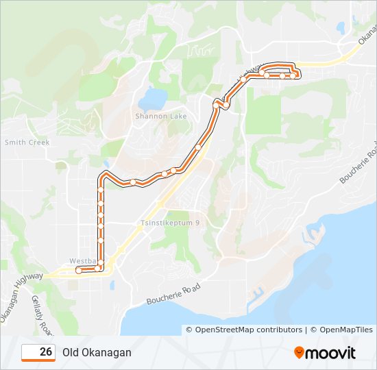 Plan de la ligne 26 de bus