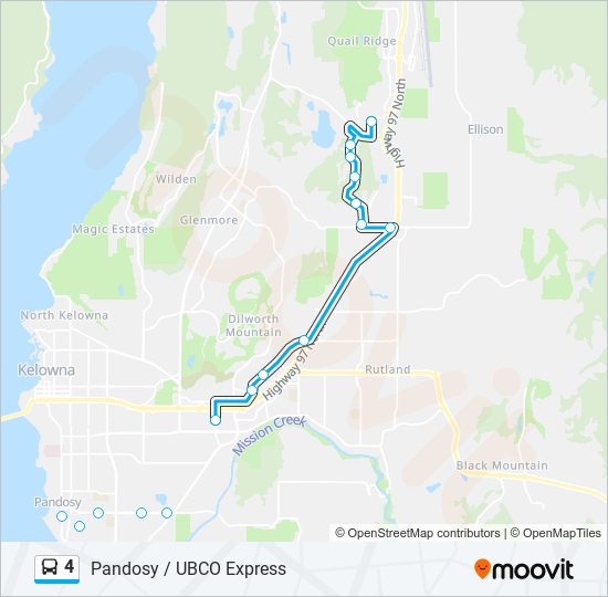 Plan de la ligne 4 de bus