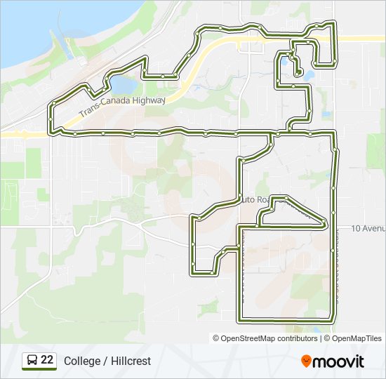 Plan de la ligne 22 de bus