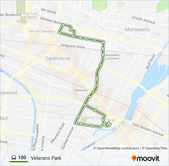 100 Bus Line Map