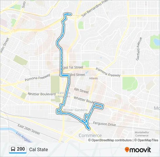 200 Bus Line Map