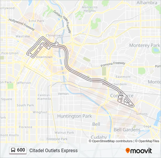 600 Bus Line Map