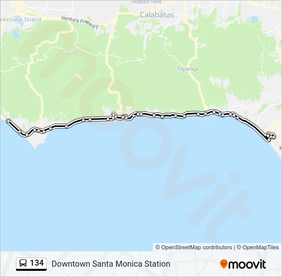 134 Bus Line Map