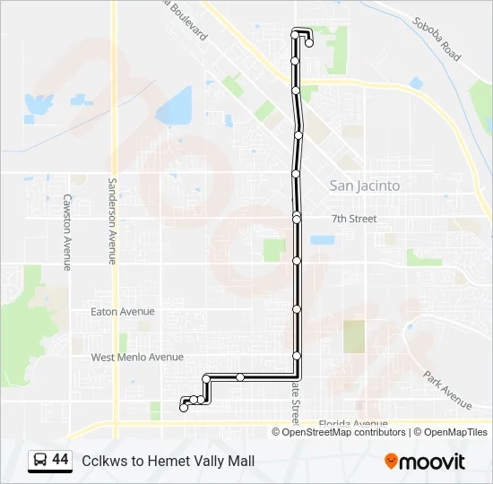 44 Bus Line Map
