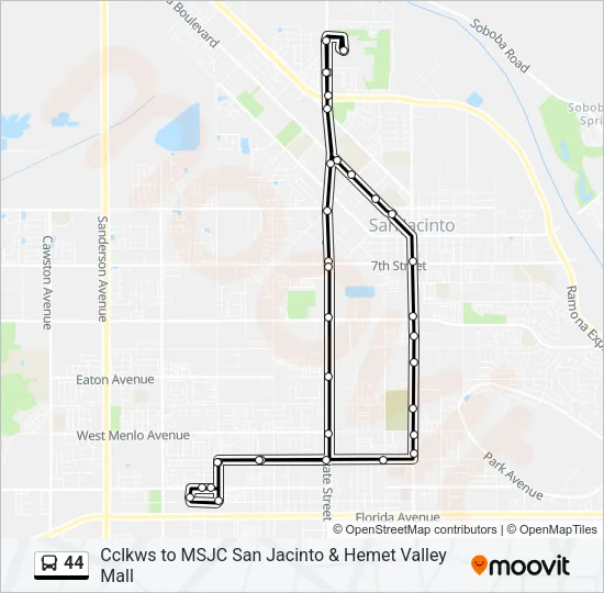 44 Bus Line Map