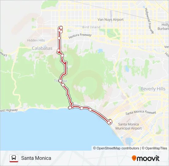 TOPANGA CANYON BEACH BUS Bus Line Map