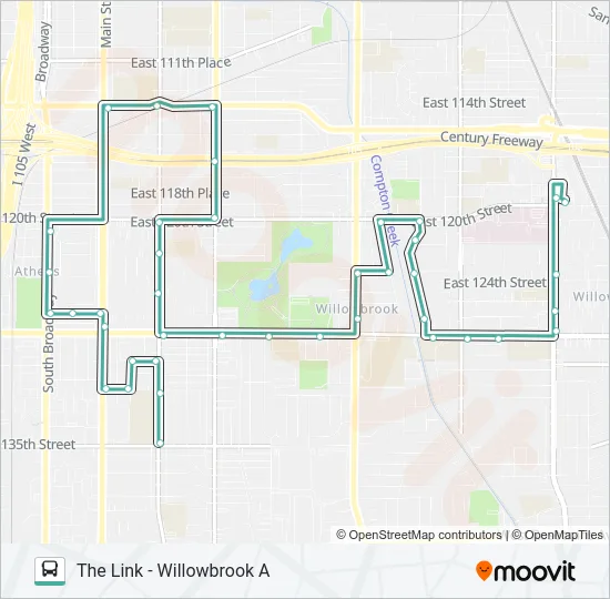 THE LINK - WILLOWBROOK A Bus Line Map