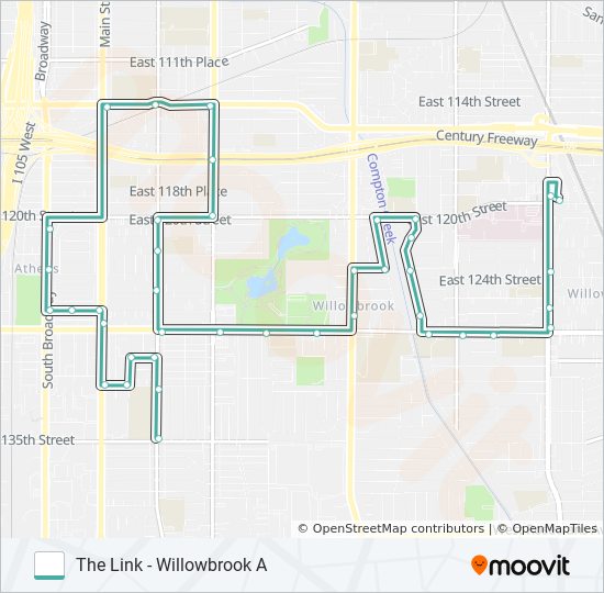 Mapa de THE LINK - WILLOWBROOK A de autobús