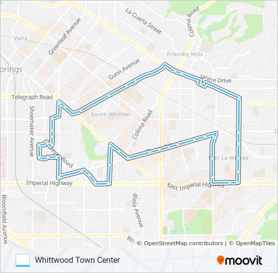 SUNSHINE SHUTTLE ROUTE B bus Line Map