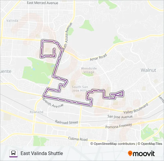 EAST VALINDA SHUTTLE Bus Line Map