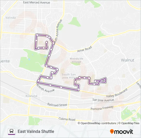 EAST VALINDA SHUTTLE Bus Line Map