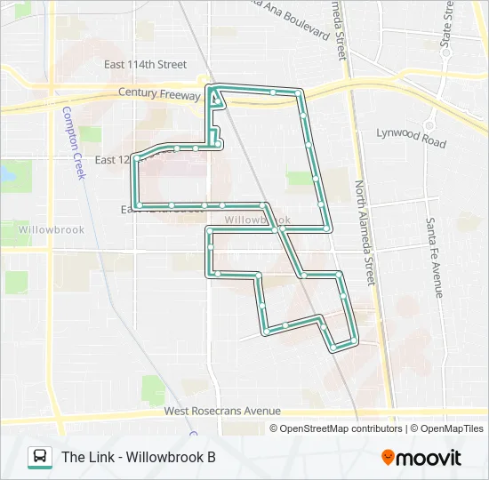 THE LINK - WILLOWBROOK B Bus Line Map