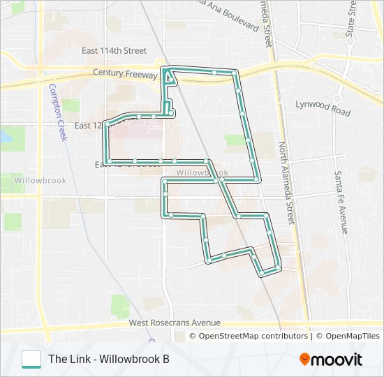 THE LINK - WILLOWBROOK B bus Line Map