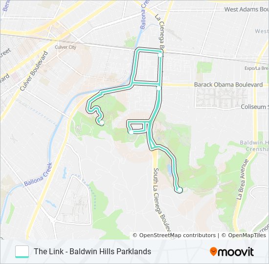 THE LINK - BALDWIN HILLS PARKLANDS bus Line Map