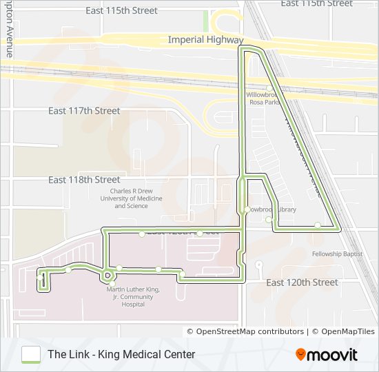 THE LINK - KING MEDICAL CENTER bus Line Map
