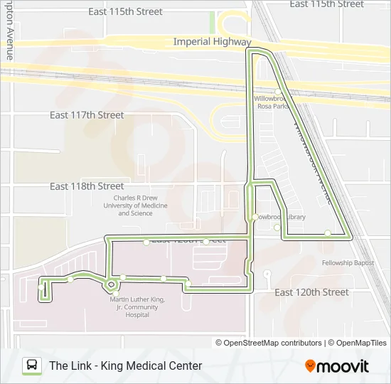 THE LINK - KING MEDICAL CENTER Bus Line Map