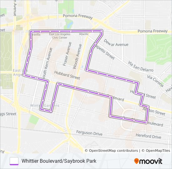 WHITTIER BOULEVARD/SAYBROOK PARK bus Line Map