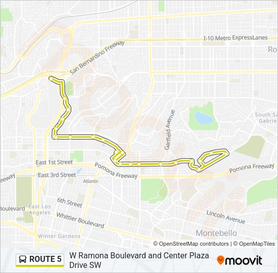 ROUTE 5 Bus Line Map