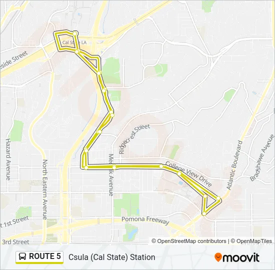 ROUTE 5 Bus Line Map