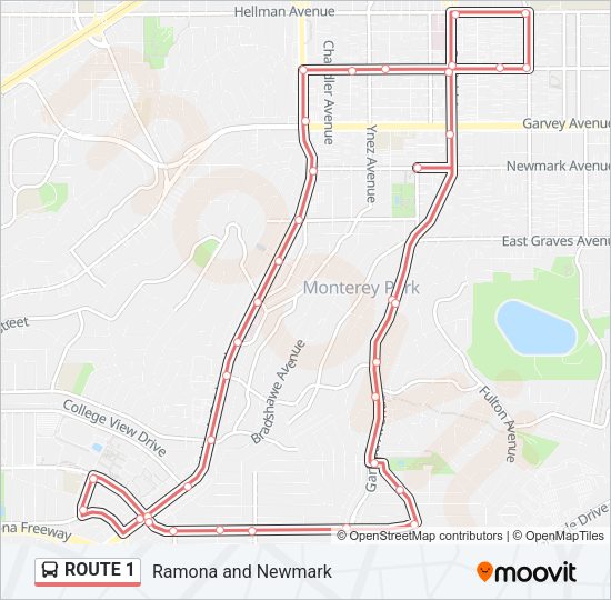 ROUTE 1 Bus Line Map