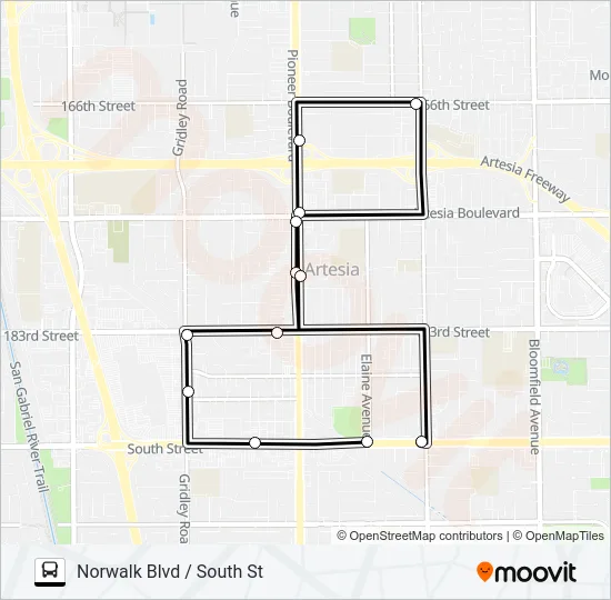 ARTESIA TRANSIT Bus Line Map