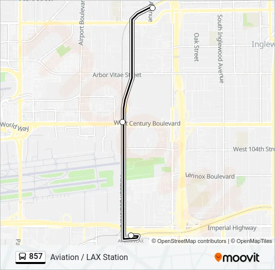 857 Bus Line Map