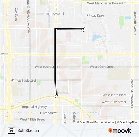 C-LINE SOFI STADIUM EXPRESS Bus Line Map