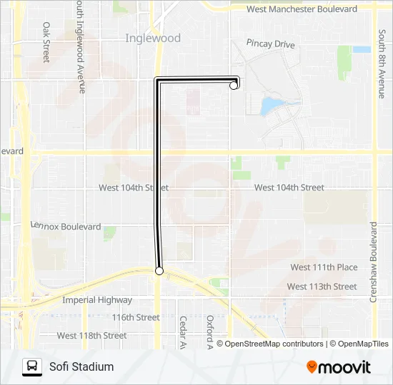 C-LINE SOFI STADIUM EXPRESS Bus Line Map