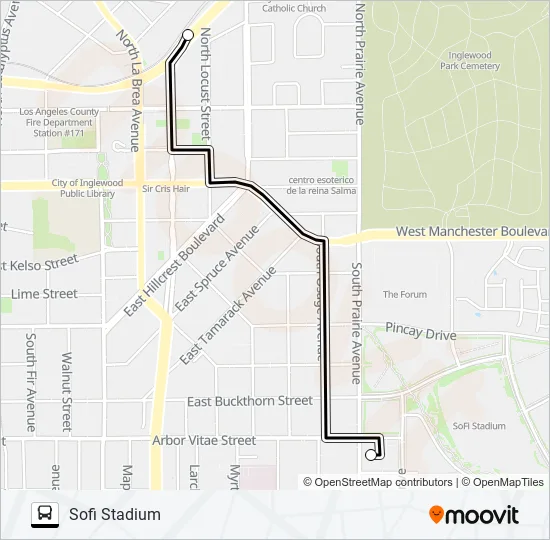 K-LINE SOFI STADIUM EXPRESS Bus Line Map