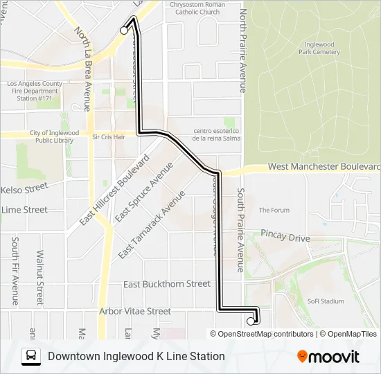 K-LINE SOFI STADIUM EXPRESS Bus Line Map